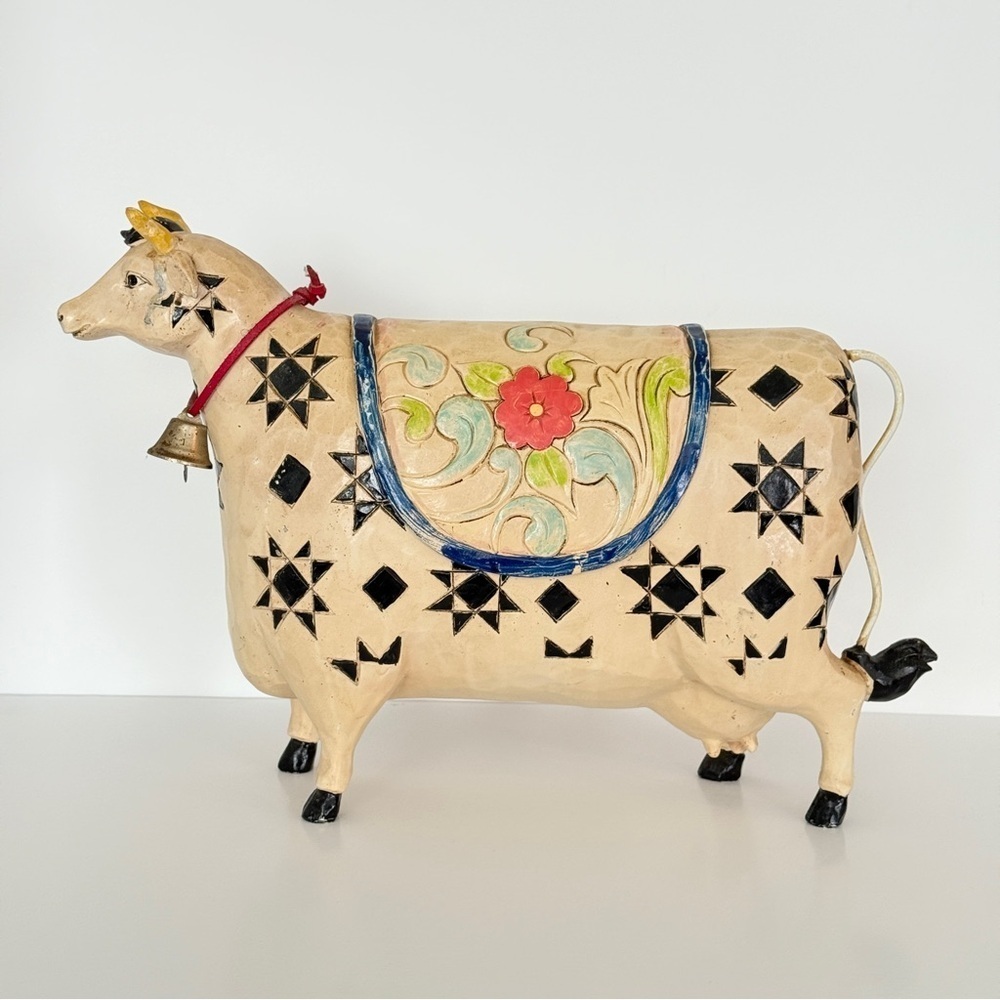 Jim Shore Quilted/Floral Cow Figurine - Picture 5 of 14